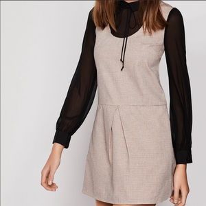 Rose Smoke Collared Drop Waist Dress